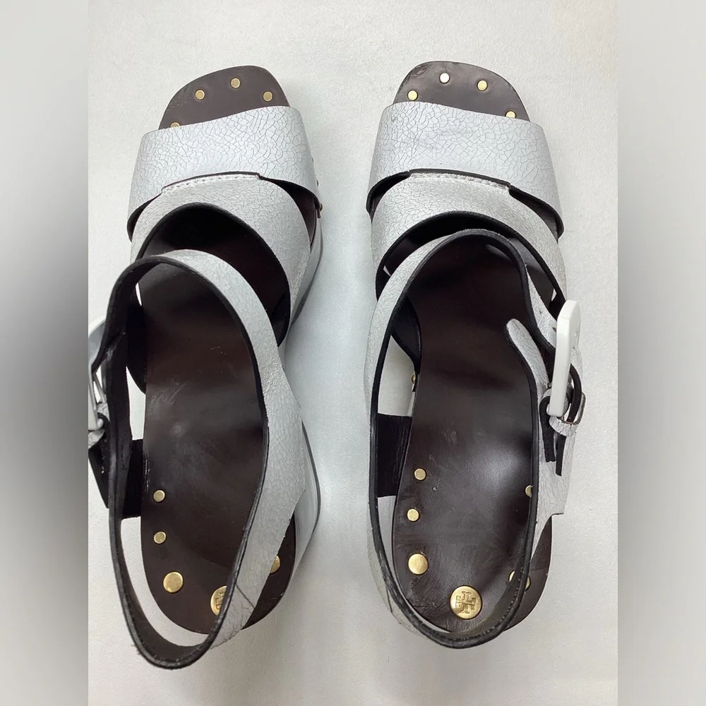 Tory Burch Caged Ankle-Strap Clog Sandals Size 9.5